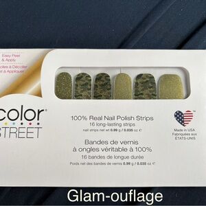 Color Street Glamouflage Nail Strips - Green and Gold